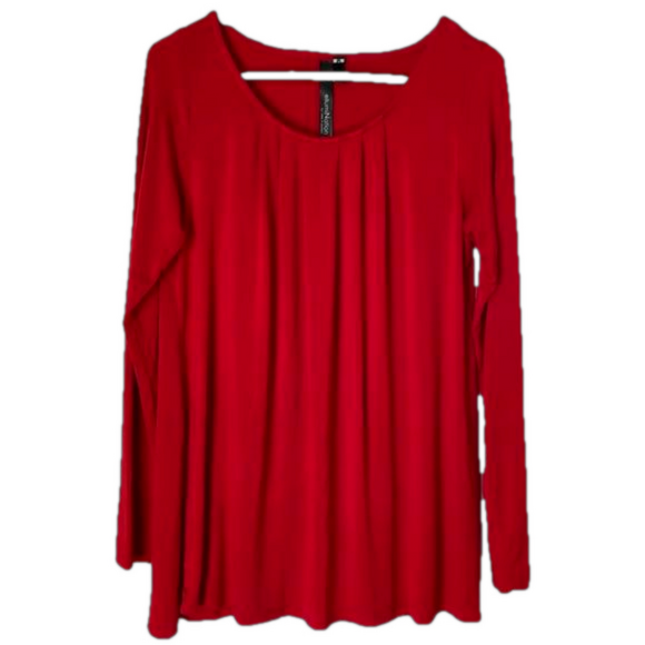 ELLUMINATION Comfortable Loose Pullover Top, Women’s Medium, Red - Picture 1 of 5